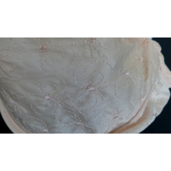 Vtg Victoria's Secret Bra 36D Pink Embroidered Bow Lace Gold Label Bralette 80s - Picture 3 of 8